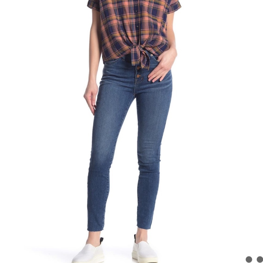 Madewell button fly mid rise skinny jeans